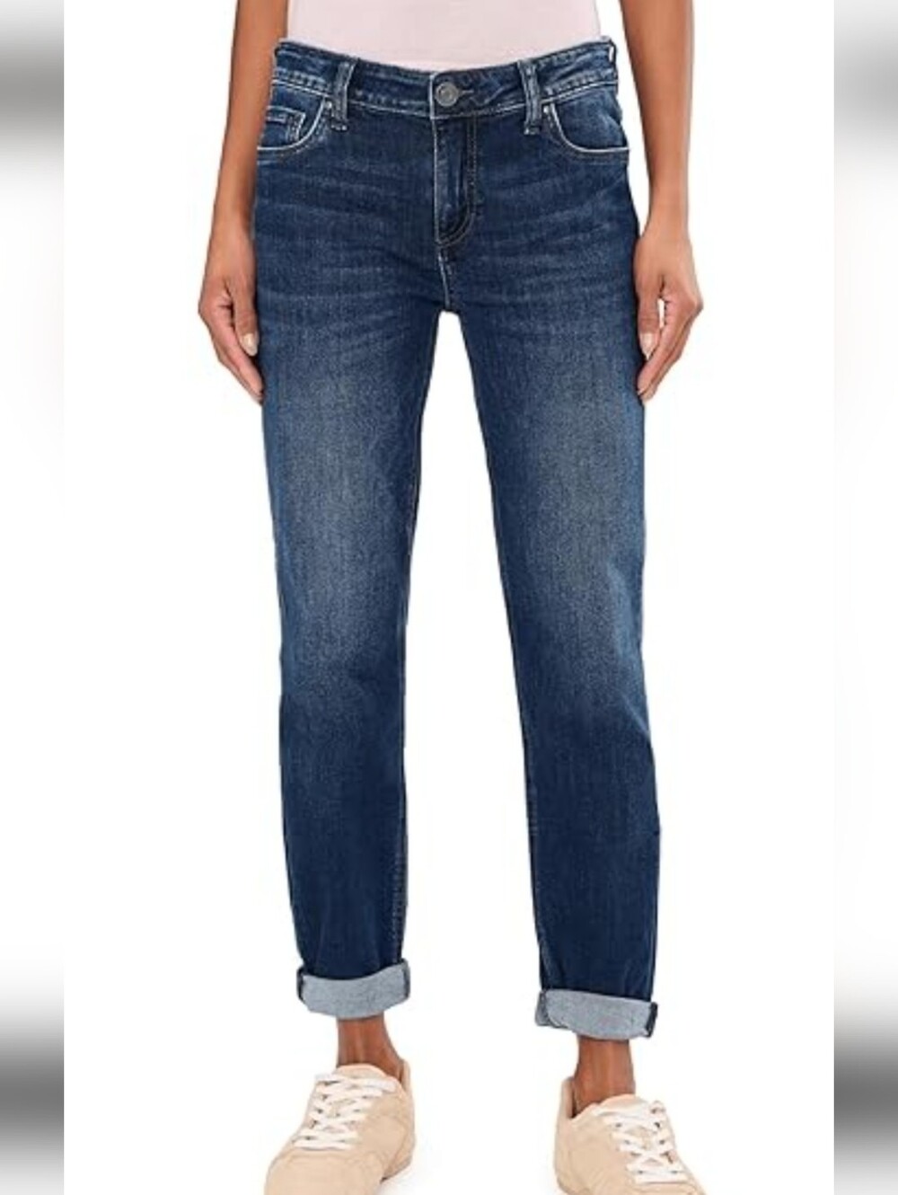 Kut from the Kloth Women's Dark Blue Toothpick Jeans Size 16 Stretch Faded Thigh